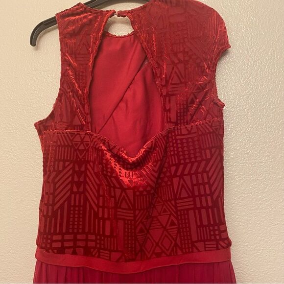 Weissman Dance costume red maxi mesh flocked dress More 12261 XLC child - Picture 4 of 13